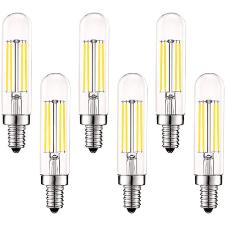 Luxrite T6.5 LED Light Bulbs 5W 60W Equivalent 500LM 5000K Bright White Dimmable E12 Base, 6PK LR21659-6PK